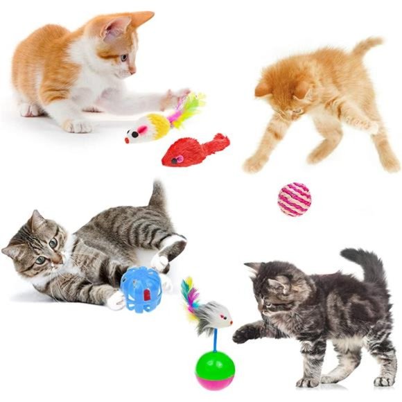 Cat Toys Kitten Toys Set, Collapsible Cat Tunnels for Indoor Cats, Interactive - Picture 5 of 6